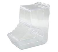 SPYMINNPOO Hamtser Food Feeder Acrylic Transparent Large Capacity Auto Dispenser for Small Animals, Baffle Design for Guinea Pig Bird Rabbit, 4.9 X 2.8 X 5.5in