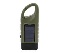 SPYMINNPOO Hand Crank Flashlight, Solar Powered Flashlight Wide Flood Beam Dual Charging Portable Emergency Light with Tight Fitting Buckle, for Camping Hiking Outdoor Activities