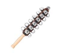SPYMINNPOO Hand Sleigh Bells, with 25 Ni Plated Bells, Beech Wood Shaker Handbell, for Choir Performances, Music Training & Festive Celebrations