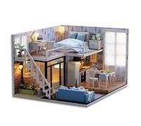 SPYMINNPOO Handmade 3D Wooden Puzzle Dollhouse Toy Furniture Set for Girls, Educational DIY Kit for Logical Thinking, Ideal for Family Fun - Dollhouse Size: 30 X 24 X 7cm