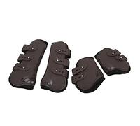 SPYMINNPOO Horse Protection Neoprene Leg Boots Set for Jumping and Running Activities, 4Pcs Horse Tendon Guards for Racing Sports (Set of brown front and back M)