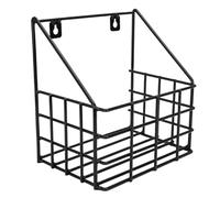 SPYMINNPOO Horse Stable Large Wire Basket Organizer Durable Wall Mounted Tack Room Storage Basket for Horse Stable Supplies, Rustproof Black Trailer Organizer for Tack Room Organization