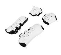 SPYMINNPOO Horse Tendon Boots Breathable Shock Absorbing Adjustable Leg Protection for Running and Jumping White Set of 4 (L)