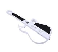 SPYMINNPOO Kids Electric Guitar, Foldable Guitar Toy with Lights Stringless Musical Instrument with 7 Sounds for Boys Girls (White)