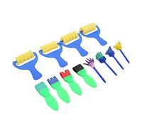SPYMINNPOO Kids Toy Set, Paint Brushes, Sponge, Paint Roller, for Various Patterns, Ideal for Children's Artistic Development, 12 Pieces