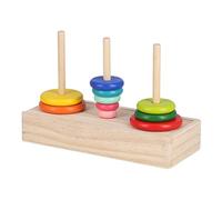 SPYMINNPOO Logica Puzzles Art, Tower of Hanoi 10 Rings Puzzle Wooden Logic Toy with Storage Box for Kids 5 Years Old and Above