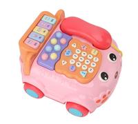 SPYMINNPOO Long -Term Baby Toys with Telephone Music Toys Endless Fun for Doing Phone Cartoon Interactive Chinese English Bilingual (Pink)