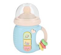 SPYMINNPOO Milk Bottle Teether Toy, Early Education Learning Baby Rattle with LED Lights and Music, Food Grade Silicone for Babies Over 18 Months