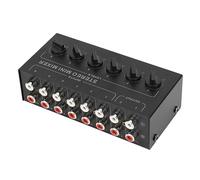 SPYMINNPOO Mini Stereo Mixer, 6 Channel Independent Volume Control Portable Passive for PC CD Laptop, Stereo Line