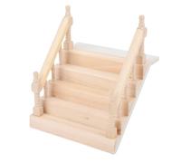 SPYMINNPOO Mini Wooden Staircase with Handrail, Model Furniture Decoration Accessory, Solid Birch Wood, for Doll House