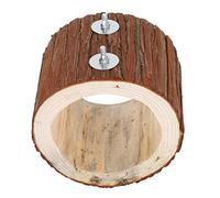 SPYMINNPOO Natural Cedar Bird Tree Hole Small Pet Wooden Toy Hideaway for Birds Squirrel, Safe and Warm Cave for Bird Cage, Cedar Wood, 4.9x5.5x5.9inch
