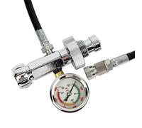 SPYMINNPOO Oxygen Tank Adapter, Metal Scuba Diving Equipment Accessory with Pressure Gauge and Locking Buckle for Divers (S-03 Scuba Adapter)