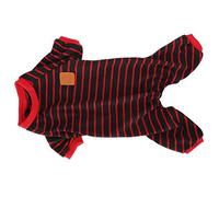 SPYMINNPOO Pet Soft Knitting Clothes Stripe Jumpsuit for Dogs Cats, Cozy Polyester Sleepwear for Daily and Traveling, Cute Pet Pajamas for Small Medium Large Pets (L)