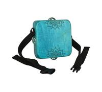 SPYMINNPOO Portable Cajon Drum, Hand Percussion Instrument with Bells & Waist Strap, Wearable Drum with Storage Bag (Blue)