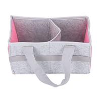 SPYMINNPOO Portable Carrying Storage Bag, Foldable Travel Organizer with Side Cutouts & Elastic Straps, Extra Space Felt Cloth Case (Pink)