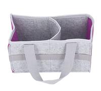 SPYMINNPOO Portable Carrying Storage Bag, Foldable Travel Organizer with Side Cutouts & Elastic Straps, Extra Space Felt Cloth Case (Purple)