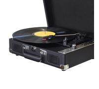 SPYMINNPOO Portable Record Player with 5.0, HiFi Sound System, USB//TF Playback, 33/45/78 RPM for 7/10/12-Inch Records, Ideal for Home and Gatherings (Black)