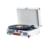 SPYMINNPOO Portable Record Player with 5.0, HiFi Sound System, USB//TF Playback, 33/45/78 RPM for 7/10/12-Inch Records, Ideal for Home and Gatherings (White)
