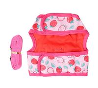 SPYMINNPOO Rabbit Harness Dress Exquisite Cartoon Strawberry Printing Soft Breathable Leash for Pet Halloween, Christmas Dress Up, Polyester Nylon (M)
