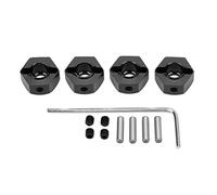 SPYMINNPOO RC Car 12mm Aluminum Wheel Hex Drive Hub Adaptor, Precision Hex Hubs Drive Adapter Set, Bend Resistant 12mm RC Car Parts for 1/10 Universal (Black)