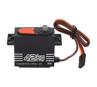 SPYMINNPOO RC Crawler Digital Servo 42KG High Torque Metal Gear Servo, Brushless Motor Version with Premium Material, 1/8 1/10 Climbing Car, Aluminum Alloy, Black, 4x2x4.28cm