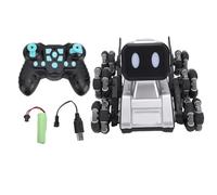 SPYMINNPOO RC Robot Dog Toy, Remote Control Stunt Car with Transforming Function 8 Wheels Design for Kids Interactive Play (Silver)