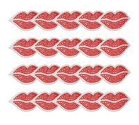 SPYMINNPOO Red Lip Rhinestones DIY Crystal Hot Clothing Decoration for Handmade Crafts 20Pcs Resin Accessories for Dresses, Hats, Bags