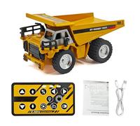 SPYMINNPOO Remote Control Dump Truck, 2.4G Wireless Alloy Construction Vehicle Toy with Auto Demo and Cruise Mode, One Key Light Sound Control, for Kids Ages 3 4 5 6