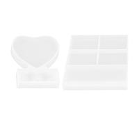 SPYMINNPOO Resin Photo Frame Molds Durable Flexible Mini Picture Frame Mold for DIY Home Table Decoration, Reusable Square Heart Resin Moulds for Personalized Gifts