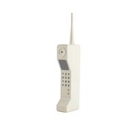 SPYMINNPOO Retro Phone Ornament, Iron Vintage Brick Cell Phone Model for Home Decor 80s 90s Party Stage Props 4 X 7.3 X 31.3cm (White)