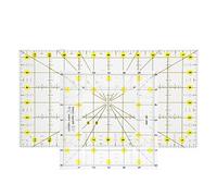 SPYMINNPOO Sewing Drawing Measure Tools Thin Clear Lines Acrylic Quilting Rulers Set, with Start Seam Point, 2 Pc 6.5"x6.5"Quadrate Ruler and 1 Pc 6.3"x11.8"Oblong Ruler, for Machine Sewing Creations