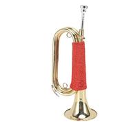 SPYMINNPOO Solid Brass Bugle, Cavalry Trumpet with Red Braided Handle for Summer Camp, School Band, Military Orchestras