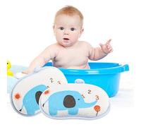 SPYMINNPOO Sponge with Brush for Baby Bath with Elephant Pattern, with Practical Hanging Design, Suitable for Baby Bathing, Pink Material: Sponge Insert (Blue Elephant)