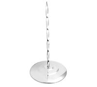 SPYMINNPOO Stainless Steel Non-Slip Receipt Spike for Restaurants Bars Kitchens, Ticket Holder Safe for Employees, 5.4oz Invoice Memo Folder for Offices (Silver Spiral Rod)