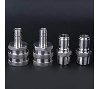 SPYMINNPOO Stainless Steel Quick Connector Adapter Durable for Home Brewing Beer Accessories, 4pcs G1/2in Male Thread for Homebrew Fitting