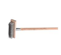 SPYMINNPOO Stainless Steel Wire Scrub Brush, Heavy Duty Deck Scrubber for Outdoor Moss Removal, 7.9 Inch Rough Surface Floor Brush for Concrete Wood Metal