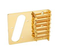 SPYMINNPOO TL Telecaster Guitar Bridge 6 Sattel -Pickup Slot for a Guitar, Adjustable Height, Great Replacement for TL with Single Coil Pickup, Easy Installation (Gold)