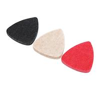 SPYMINNPOO Ukulele Felt Picks Soft Sound Performance Musical Instrument Accessories for Ukulele and Bass Guitar Black/Beige/Red 3Pcs (Mixed color 3 piece pack)