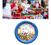 SPYMINNPOO Wave Bead Ocean Drum, Educational Percussion Instrument with Gentle Ocean Sound, for Children Adults Music Enthusiasts (8in Blue Fish Horse Pattern)