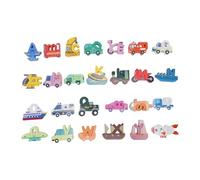 SPYMINNPOO Wooden ABC Puzzle for Toddlers, 3D Traffic Alphabet Peg Puzzle Matching Game, Educational Learning Toys