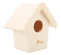 SPYMINNPOO Wooden Birdhouse Handmade Composite Board DIY Bird Cage Creative Activities for Kids Home Decoration (Lace Eaves No. 4)