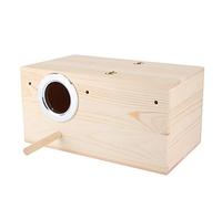 SPYMINNPOO Wooden Durable Birds Box Convenient Metal Edge Opening Stand Decoration for Cockatiels Bird Breeding Box House for Budgerigars Psittacula Agapornis Parrots Wooden 13.4 X 7.7 X 6.7in