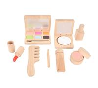 SPYMINNPOO Wooden Kids Makeup Toy Set Pretend Play Cosmetics Skincare Kit for Girls Toddlers with Colorful Safe Design Birthday