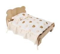 SPYMINNPOO Wooden Pet Bed Modern Universal Wood Frame Sleeping with Mattress for Cat Dog Rabbit Comfortable Home Decor Solid Wood