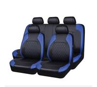 SPYMX Pu Leather Car Seat Covers For Jaguar XE 2015 2016 2017 2018 2019-2023, Luxury Waterproof Car Seat Protector, Adjustable Removable Automotive Interior Accessories,B Black+Blue
