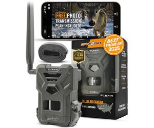 SPYPOINT FLEX-M Cellular Trail Camera | Best Value in Hunting Accessories | No Wifi Needed & GPS-Enabled | Night Vision | Dual-Sim LTE Connectivity | IP65 Waterproof | 28MP Photos, 720p Videos + Sound