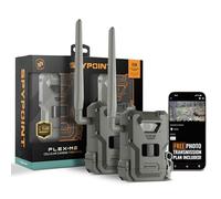 SPYPOINT Flex-M2 Twin Pack, Cellular Trail Camera, Night Vision, Free Plan | 90Ft Motion Dection & Flash, Auto Multi Cell-Network, LTE, GPS, Waterproof, 0.4 Second Trigger, 32MP Photo, 1080P Video+Sound