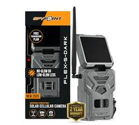 SPYPOINT Flex-S-Dark Solar Outdoor Cellular Trail Camera - Integrated Solar Panel, No WiFi Needed, Night Vision Motion Activated, Dual-Sim LTE, 40MP Photos and 1080p w/Sound