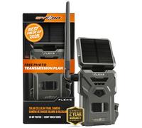 SPYPOINT Flex-S Solar Cellular Trail Camera, Integrated Solar Panel, On-Demand Capable, LTE Connectivity, Internal Battery, Optional Battery Backup