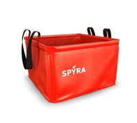 SpyraBase Portable, Foldable, Durable Water Bucket with Straps, Stable Reinforced Edges - Flexible and Sturdy Material for Outdoor/Garden (Red)